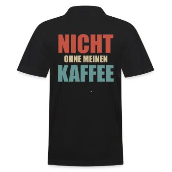 Nicht Ohne Meinen Kaffee Lustiger Spruch - Männer Poloshirt - Schwarz - Hinten - Kai (181cm)