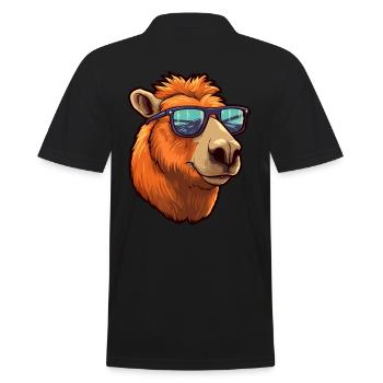 Capybara Sonnenbrille Cooles Capybara - Männer Poloshirt - Schwarz - Hinten - Kai (181cm)