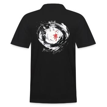 Chinese Calligraphy Circle - Men's Polo Shirt - black - Back - Kai (181cm)