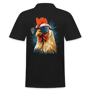 Hahn Sonnenbrille - Männer Poloshirt - Schwarz - Hinten - Kai (181cm)