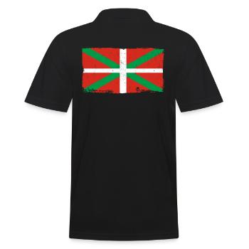 Baskenland Baskische Flagge - Männer Poloshirt - Schwarz - Hinten - Kai (181cm)