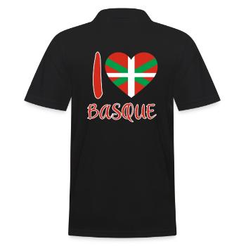 Baskenland Baskische Flagge - Männer Poloshirt - Schwarz - Hinten - Kai (181cm)