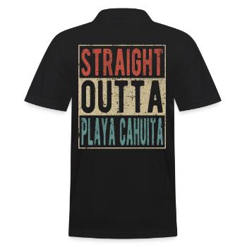 Straight Outta Playa Cahuita - Männer Poloshirt - Schwarz - Hinten - Kai (181cm)