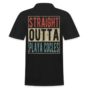 Straight Outta Playa Cocles - Männer Poloshirt - Schwarz - Hinten - Kai (181cm)