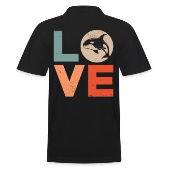 Baleine Épaulard Orque Amour - Polo Homme - noir - Dos - Kai (181cm)
