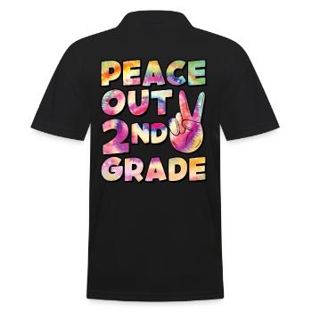 Peace Out 1. Klasse Letzter Schultag - Männer Poloshirt - Schwarz - Hinten - Kai (181cm)