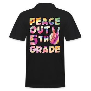 Peace Out 1. Klasse Letzter Schultag - Männer Poloshirt - Schwarz - Hinten - Kai (181cm)
