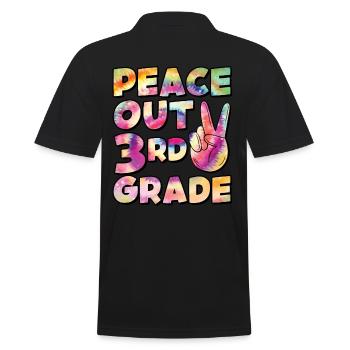 Peace Out 1. Klasse Letzter Schultag - Männer Poloshirt - Schwarz - Hinten - Kai (181cm)