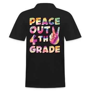 Peace Out 1. Klasse Letzter Schultag - Männer Poloshirt - Schwarz - Hinten - Kai (181cm)