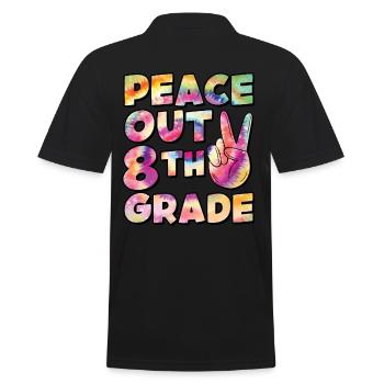 Peace Out 1. Klasse Letzter Schultag - Männer Poloshirt - Schwarz - Hinten - Kai (181cm)