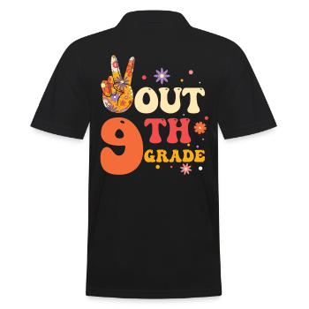 Peace Out 1. Klasse Letzter Schultag - Männer Poloshirt - Schwarz - Hinten - Kai (181cm)