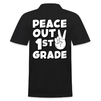 Peace Out 1. Klasse Letzter Schultag - Männer Poloshirt - Schwarz - Hinten - Kai (181cm)