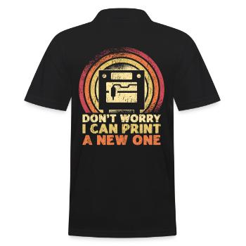 3d-druck 3d-drucker Retro Design Slice Print - Männer Poloshirt - Schwarz - Hinten - Kai (181cm)
