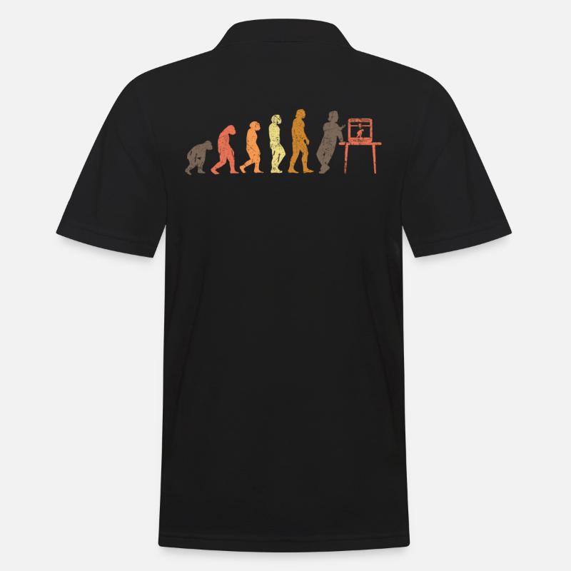 Imprimante 3D Evolution Imprimante 3D Rétro - Polo Homme - noir