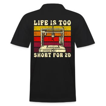 3D Drucker Spruch Lustig Geschenk 3D Druck - Männer Poloshirt - Schwarz - Hinten - Kai (181cm)