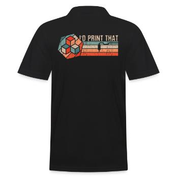 3d-druck 3d-drucker Retro Design Slice Print - Männer Poloshirt - Schwarz - Hinten - Kai (181cm)