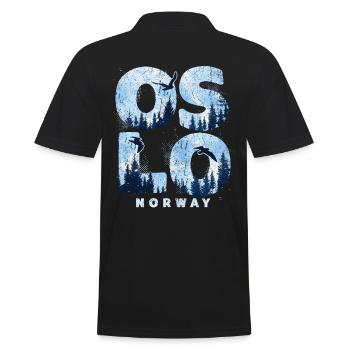 Oslo Norvège Vacances Souvenir - Polo Homme - noir - Dos - Kai (181cm)