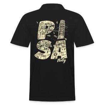 Pisa Italien Souvenir Urlaub - Männer Poloshirt - Schwarz - Hinten - Kai (181cm)