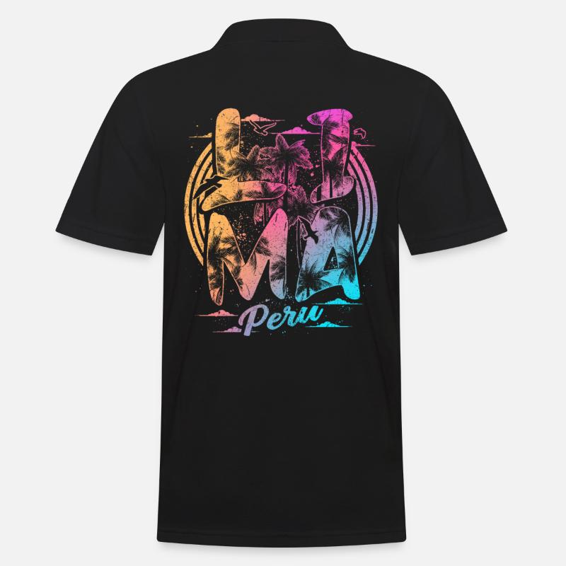 Lima Peru Souvenir Urlaub - Männer Poloshirt - Schwarz