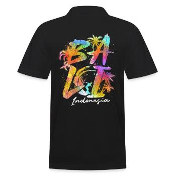 Bali Indonesien Souvenir Urlaub - Männer Poloshirt - Schwarz - Hinten - Kai (181cm)