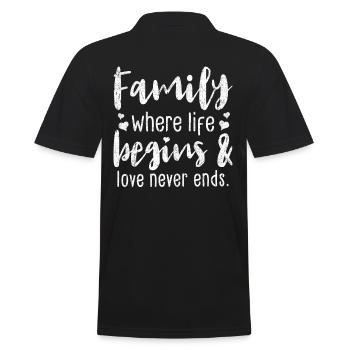 Famille familiale où la vie commence et l’amour ne finit jamais - Polo Homme - noir - Dos - Kai (181cm)