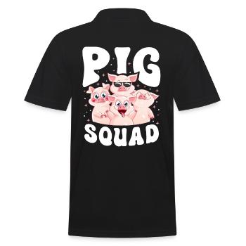 Pig Trupp - Männer Poloshirt - Schwarz - Hinten - Kai (181cm)