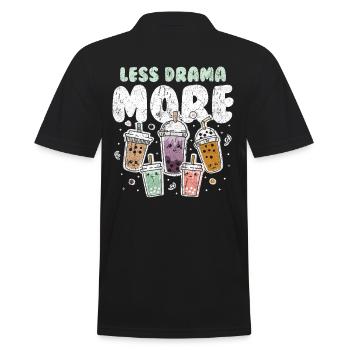 Bubble Tea Boba Tee Kawaii - Männer Poloshirt - Schwarz - Hinten - Kai (181cm)