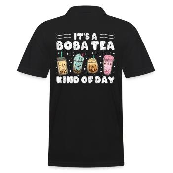 It ́s A Boba Tea Kind Of Day Kawaii Bubble Tea - Men's Polo Shirt - black - Back - Kai (181cm)