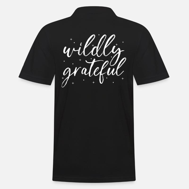 Mindfulness Saying Infinitely grateful - Men's Polo Shirt - black