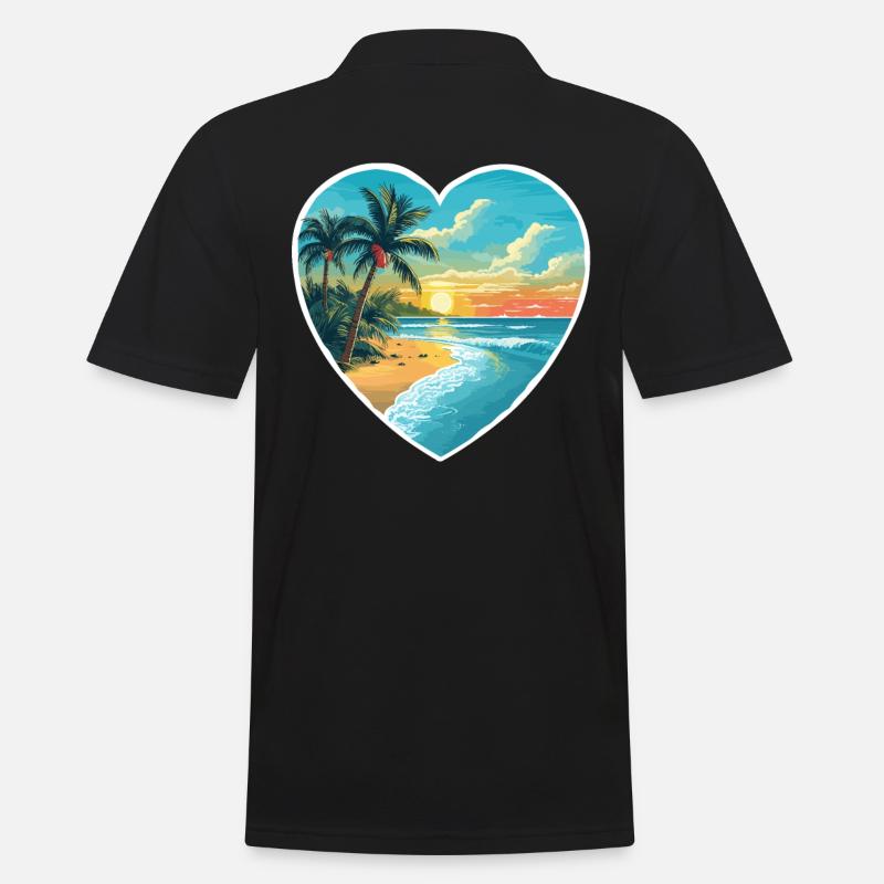 Amour de la plage - Polo Homme - noir