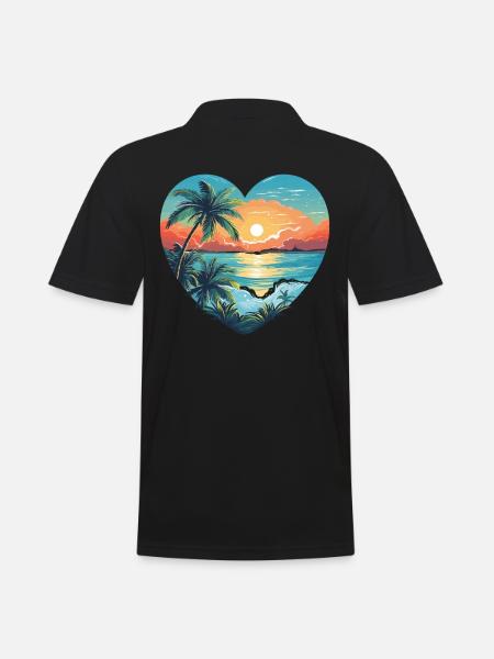 Beach Love - Men's Polo Shirt - black