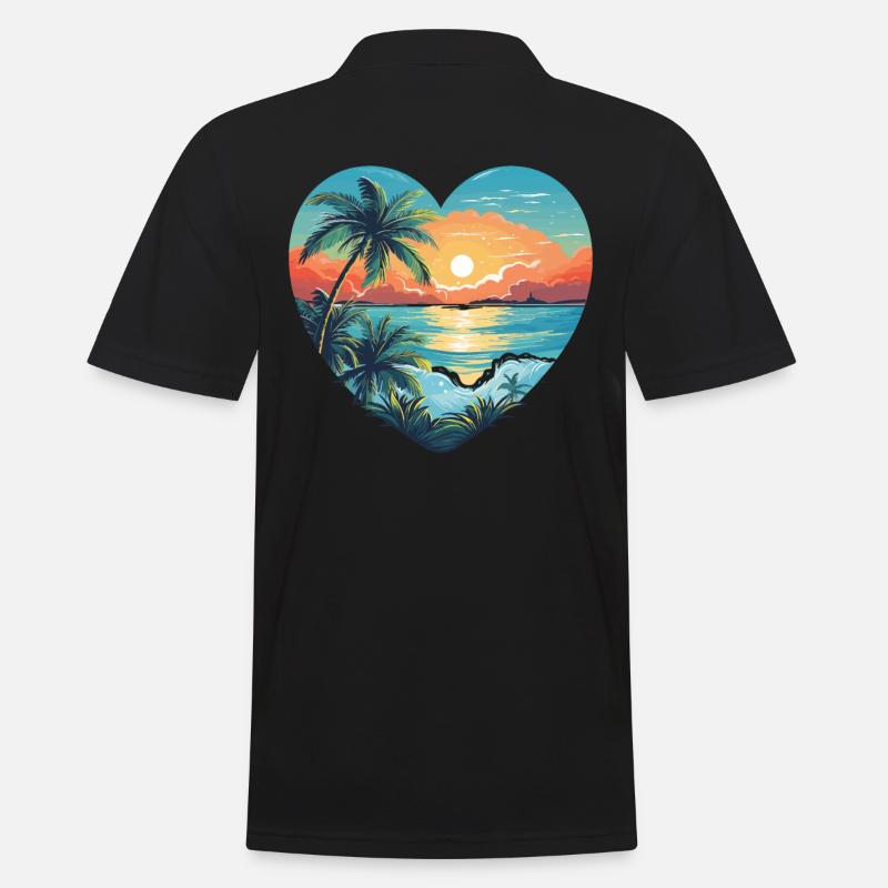 Strand Liebe - Männer Poloshirt - Schwarz
