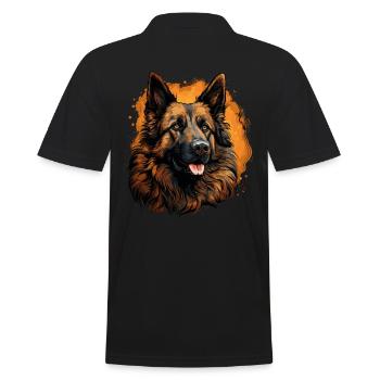 Belgian Shepherd Dog Dog Breed Face - Men's Polo Shirt - black - Back - Kai (181cm)