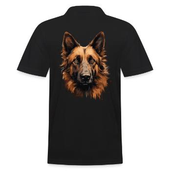 Belgian Shepherd Dog Breed Face - Men's Polo Shirt - black - Back - Kai (181cm)