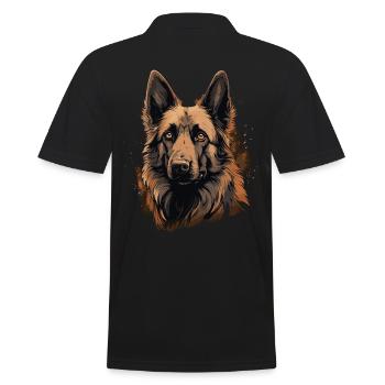 Belgian Shepherd Dog Breed Face - Men's Polo Shirt - black - Back - Kai (181cm)