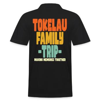 Tokelau Family Trip Urlaub - Männer Poloshirt - Schwarz - Hinten - Kai (181cm)