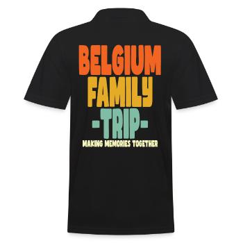 Belgium Family Trip Urlaub - Männer Poloshirt - Schwarz - Hinten - Kai (181cm)