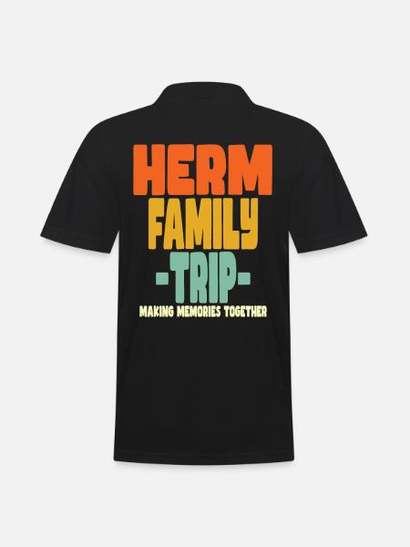 Herm Family Trip Holidays - Men's Polo Shirt - black