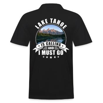 Lake Tahoe Souvenir Lake Tahoe Ruft - Männer Poloshirt - Schwarz - Hinten - Kai (181cm)