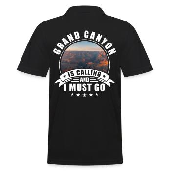 Grand canyon Souvenir Grand canyon Ruft - Männer Poloshirt - Schwarz - Hinten - Kai (181cm)