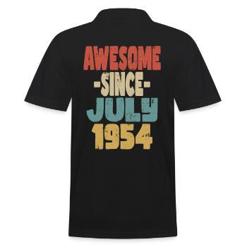 1954 Juillet Anniversaire Rétro - Polo Homme - noir - Dos - Kai (181cm)