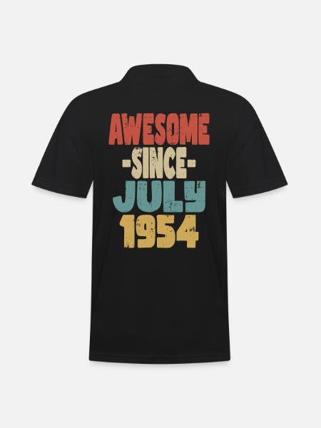 1954 July Birthday Retro - Men's Polo Shirt - black