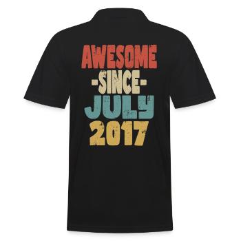 2017 Juillet Anniversaire Rétro - Polo Homme - noir - Dos - Kai (181cm)