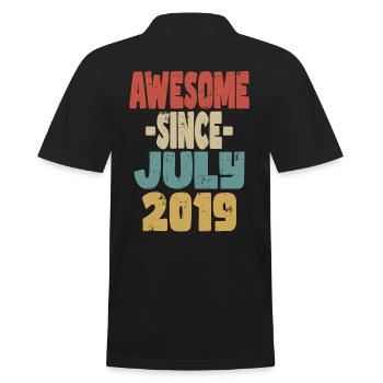 2019 Juillet Anniversaire Rétro - Polo Homme - noir - Dos - Kai (181cm)