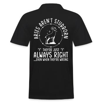 Widder Sternzeichen Astrologie Horoskop Widder - Männer Poloshirt - Schwarz - Hinten - Kai (181cm)