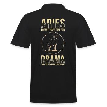 Widder Sternzeichen Astrologie Horoskop Widder - Männer Poloshirt - Schwarz - Hinten - Kai (181cm)