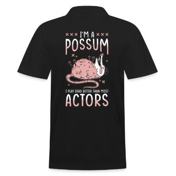 Opossum Saying - Men's Polo Shirt - black - Back - Kai (181cm)