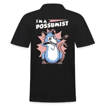 Opossum Saying - Men's Polo Shirt - black - Back - Kai (181cm)