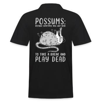 Opossum Saying - Men's Polo Shirt - black - Back - Kai (181cm)