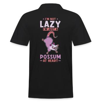 Opossum Saying - Men's Polo Shirt - black - Back - Kai (181cm)